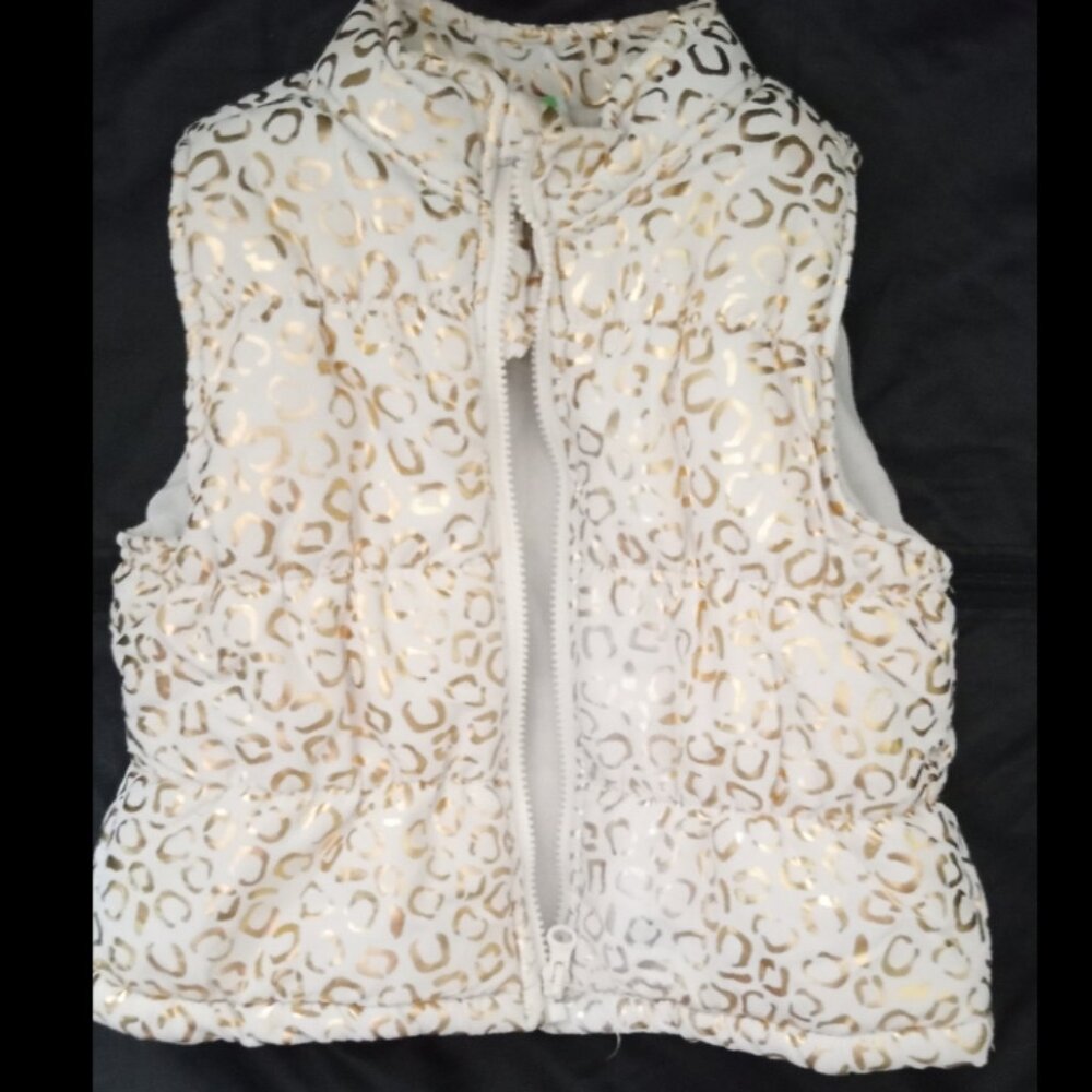 Metallic Gold & Cream Puffer Vest